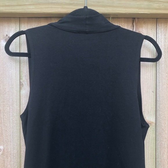 Bryn Walker Dress Size M Black Sleeveless Wrap Front Bamboo Organic Cotton - Picture 7 of 13